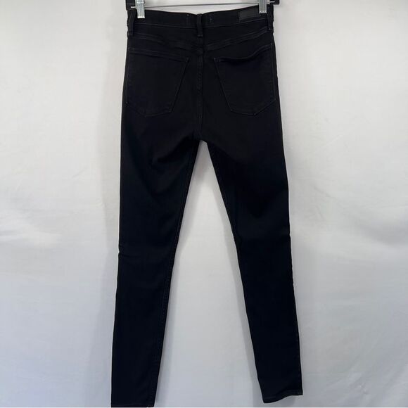 Abercrombie and Fitch High Rise Super Skinny Ankle Distressed Black Jeans 0687 - Picture 6 of 14